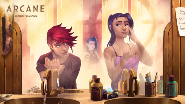 Wallpaper Caitlyn, Arcane, Jinx