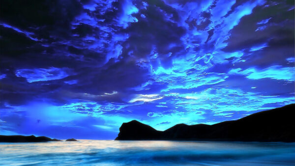 Wallpaper Dark, Above, And, Desktop, Sea, Blue, Mountain, Sky