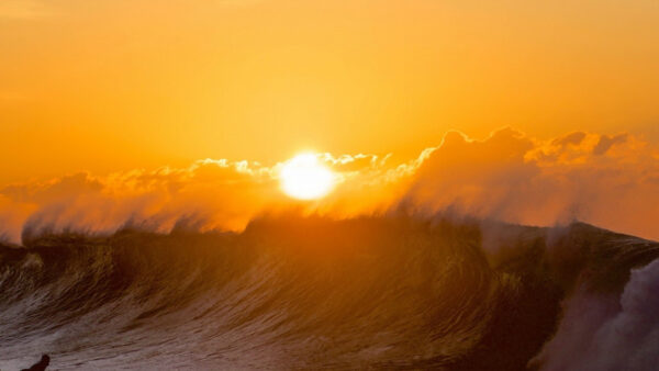 Wallpaper Sunset, Sky, And, Beautiful, Under, Desktop, Ocean, Waves, Yellow