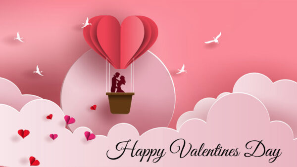 Wallpaper Background, With, Happy, Doll, Balloon, Valentines, Day