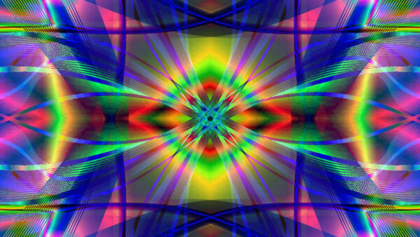 Wallpaper Abstraction, Dark, Abstract, Fractal, Lines, Glow, Colorful