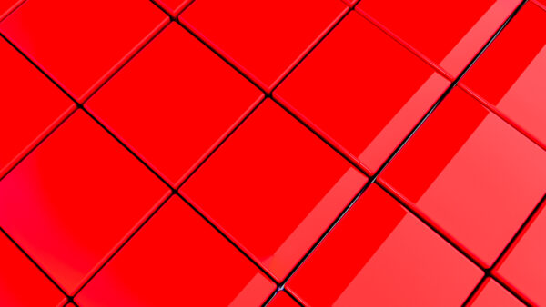 Wallpaper Cube, Digital, Art, Abstract, CGI, Red