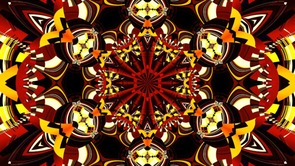 Wallpaper Mobile, Brown, Abstraction, Pattern, Desktop, Trippy, Fractal, Red, Yellow, Black