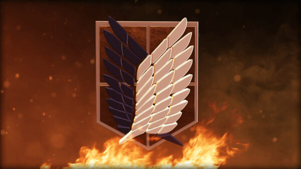 Wallpaper Fire, Attack, Logo, Titan, Background