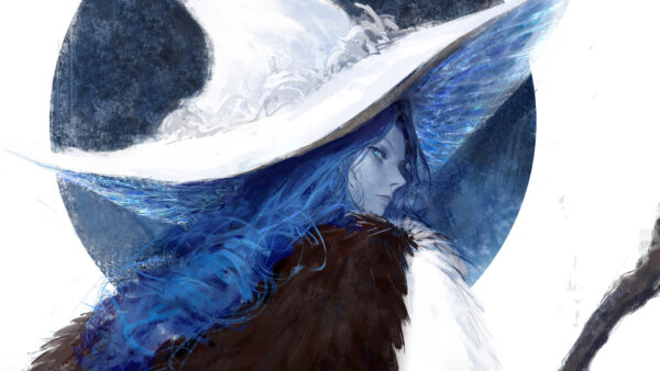 Wallpaper White, Ranni, Hat, Big, With, Hair, Ring, The, Witch, Elden, Blue
