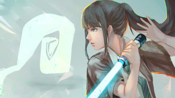 Wallpaper With, Anime, Light, Bar, Warrior, Girl