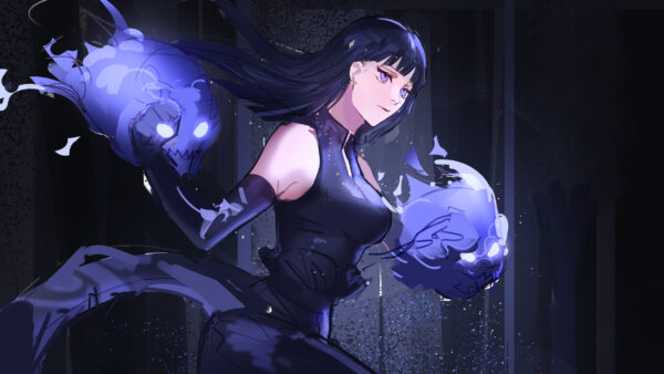 Wallpaper Blue, Background, Dark, Hinata, Eyes, Hyuga, Naruto