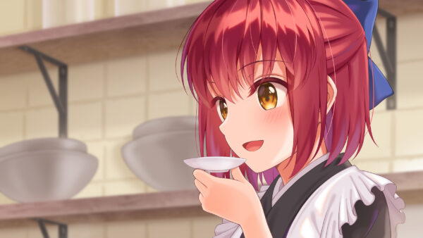 Wallpaper Hair, Red, White, Black, With, Dress, Anime, Girl