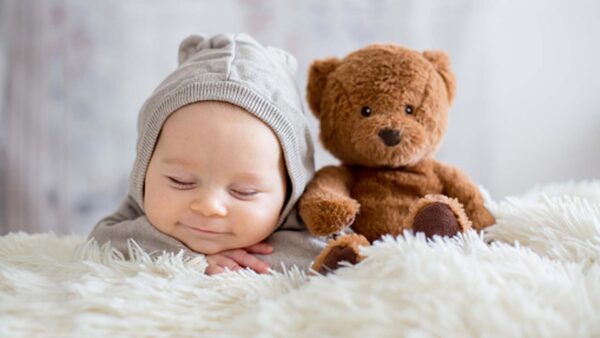 Wallpaper Toy, Teddy, Sleeping, Dress, Cute, Baby, With, Wearing, Hoodie