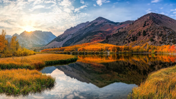 Wallpaper North, Desktop, California, From, Sierra, Mountain, Lake, Nevada, Reflection, Sunlight, Nature, And