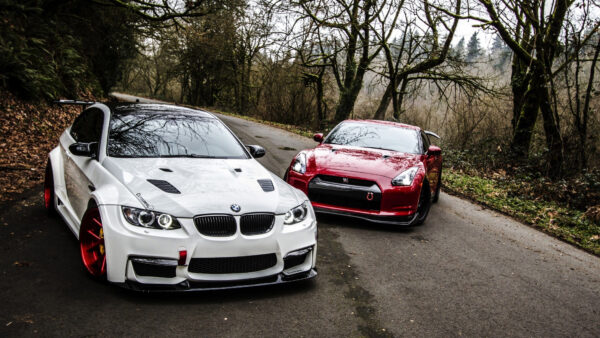 Wallpaper Nissan, Cars, And, Red, Bmw, GTR, White, Desktop, Jdm