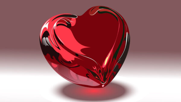 Wallpaper Red, Desktop, Heart, Glassy