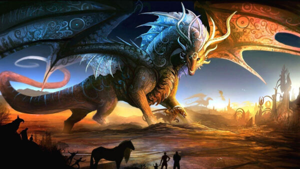 Wallpaper With, Wings, Big, Fantasy, Dragon, Open