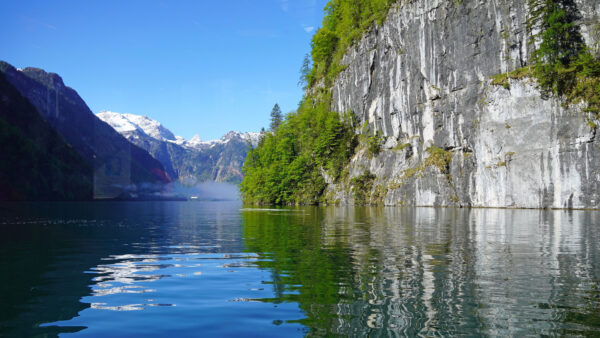 Wallpaper Sky, Mobile, White, Reflection, Background, River, Blue, Rocks, Desktop, Nature, Mountains, Trees