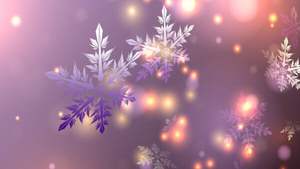 Wallpaper Light, Artistic, Snowflake, Purple, Desktop