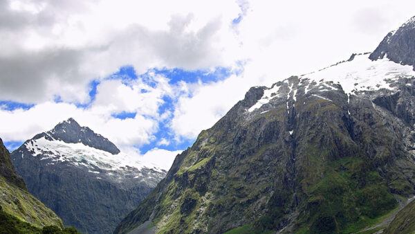 Wallpaper White, And, Background, Clouds, Snow, Mountain, With, Desktop, Blue, Nature, Sky, View