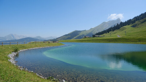 Wallpaper Beautiful, Reflection, Mobile, Desktop, Nature, Water, Under, Slope, Lake, Blue, Scenery, Greenery, Sky, Mountain