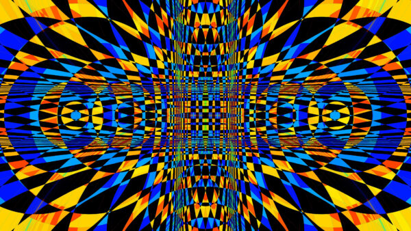 Wallpaper Yellow, Blue, Desktop, Optical, Mobile, Illusion, Pattern, Abstract, Fractal, Black