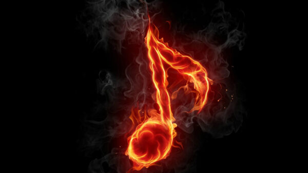 Wallpaper Black, Fire, Music, Background, Note