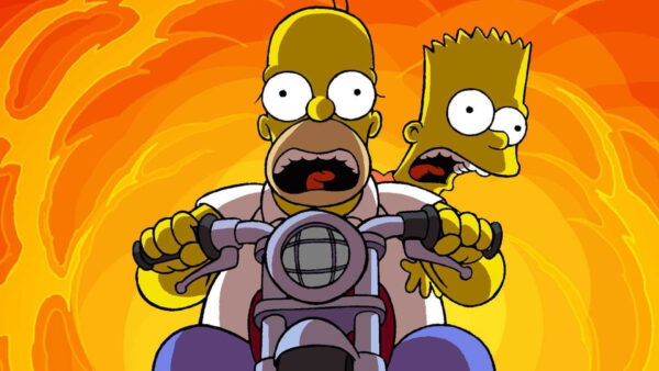 Wallpaper Homer, Bart, And, Simpson, Scooter