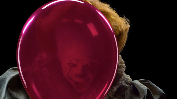 Wallpaper Pennywise, Black, Background, Balloon, Red, With