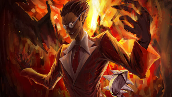 Wallpaper Flame, Background, Demiurge, Overlord, Fire