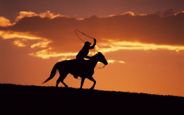 Wallpaper Western, Sunset, Cowboy