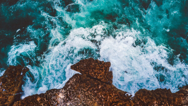 Wallpaper Drone, View, Ocean, Cliff