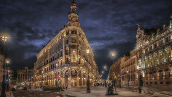 Wallpaper Sky, City, Mobile, Madrid, Desktop, Hotel, Travel, Under, Black