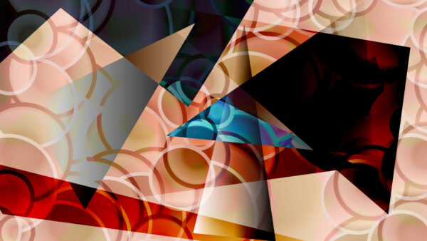 Wallpaper Desktop, Blue, Orange, Circle, Abstract, Colors, Black, Red