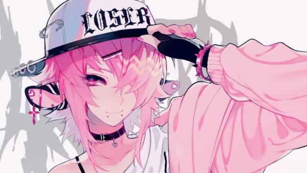 Wallpaper Hat, Girl, Eyes, Anime, Pink, Hair