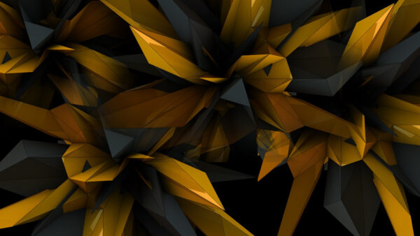 Wallpaper Shapes, Abstract, Black, Abstraction, Golden