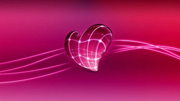 Wallpaper Desktop, With, Dark, Lines, Heart, Pink