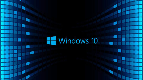 Wallpaper Logo, Shapes, Cubes, Windows, Blue, Background