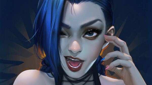 Wallpaper Blue, Short, Hair, Jinx, Arcane