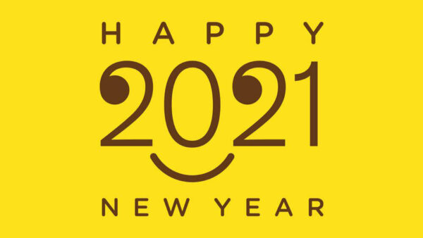 Wallpaper New, Background, Wordings, Yellow, Year, Happy, 2021, Desktop