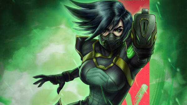 Wallpaper Valorant, Green, Viper, Hair, Dress, Black