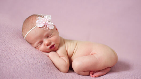 Wallpaper Baby, Textile, Pink, Born, Headband, Cute, Wearing, Sleeping, New