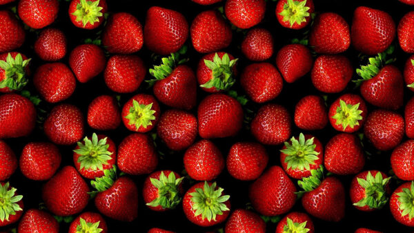 Wallpaper With, Strawberries, Leaves, Plenty, Strawberry