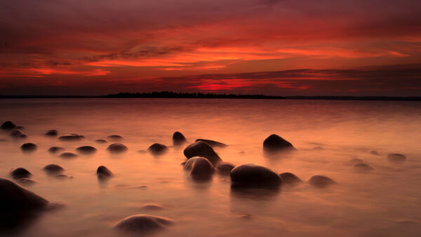 Wallpaper Sunset, Coast, Landscape
