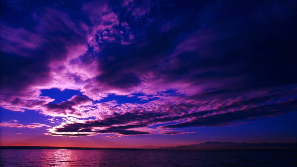 Wallpaper Water, Calm, Body, Sky, Cloudy, Under, Purple, Nature, Desktop