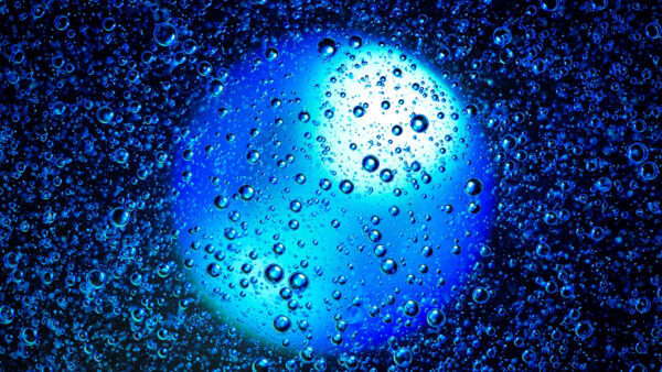 Wallpaper Mobile, Desktop, Blue, Drops, Round, Bubbles, Abstract