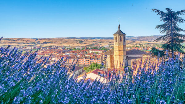 Wallpaper Mobile, Desktop, Church, Panorama, With, Bell, Lavender, Tower, Spain, Building, Travel