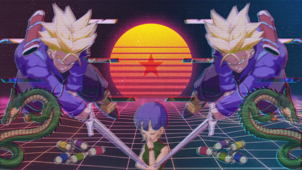 Wallpaper Vaporwave, Bulma, Trunks, Dragon, Ball, Super