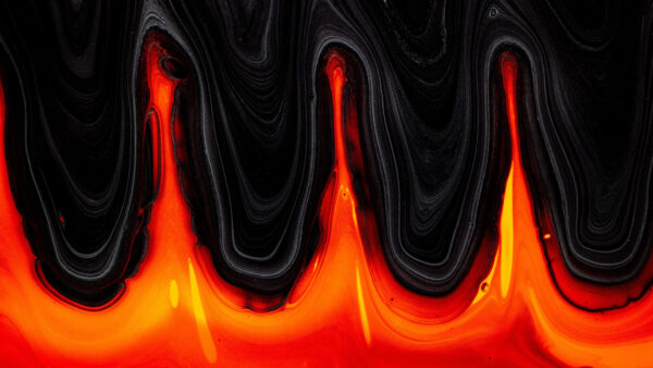 Wallpaper Liquid, Shapes, Mobile, Black, Orange, Abstract, Desktop