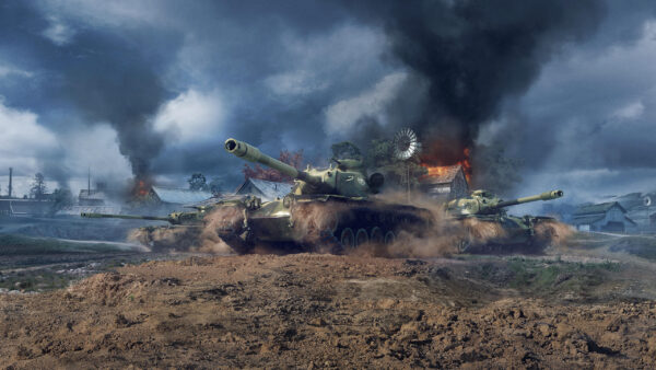 Wallpaper Games, Clouds, Background, With, Tanks, And, Smoke, Fire, Desktop, World