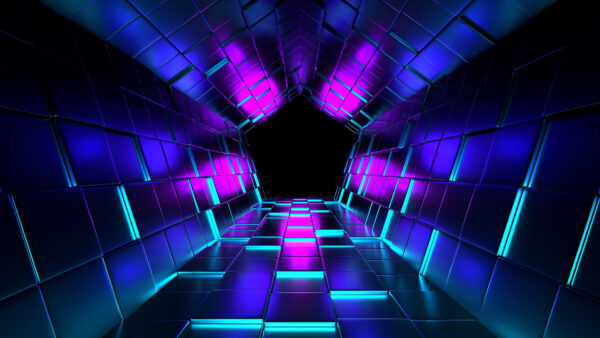 Wallpaper Neon, Shapes, Abstract, Blue, Desktop, Tunnel, Pink, Cuba, Mobile