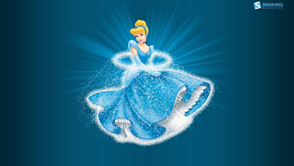 Wallpaper Cinderella, Disney, Dress, Blue