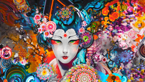 Wallpaper Trippy, Desktop, Traditional, Colorful, Art, Girl