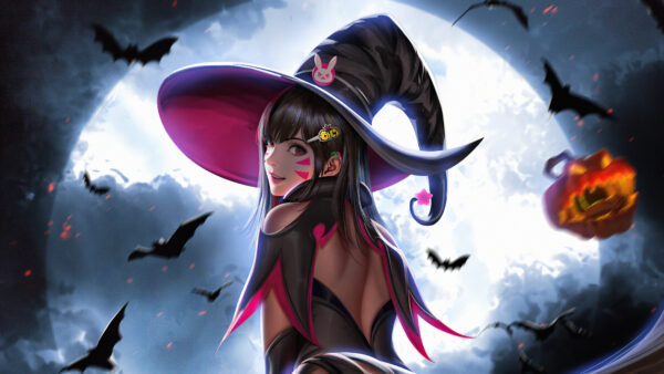 Wallpaper Overwatch, D.Va, Halloween